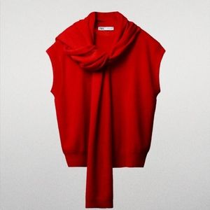 Zara Red Cashmere Scar Vest